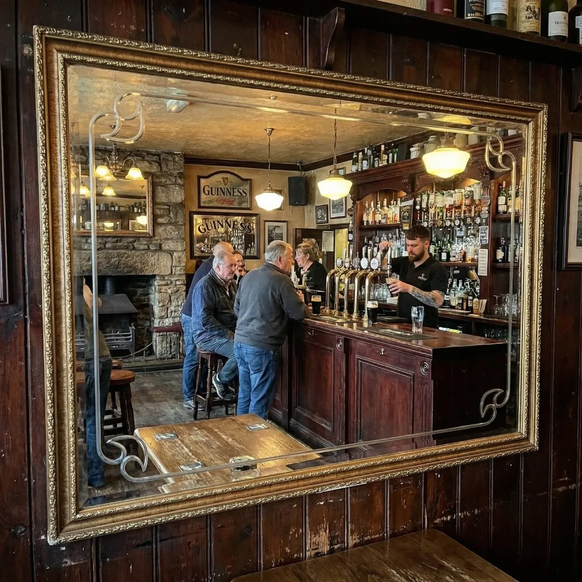 Old etched mirror...simple frame but good size ...