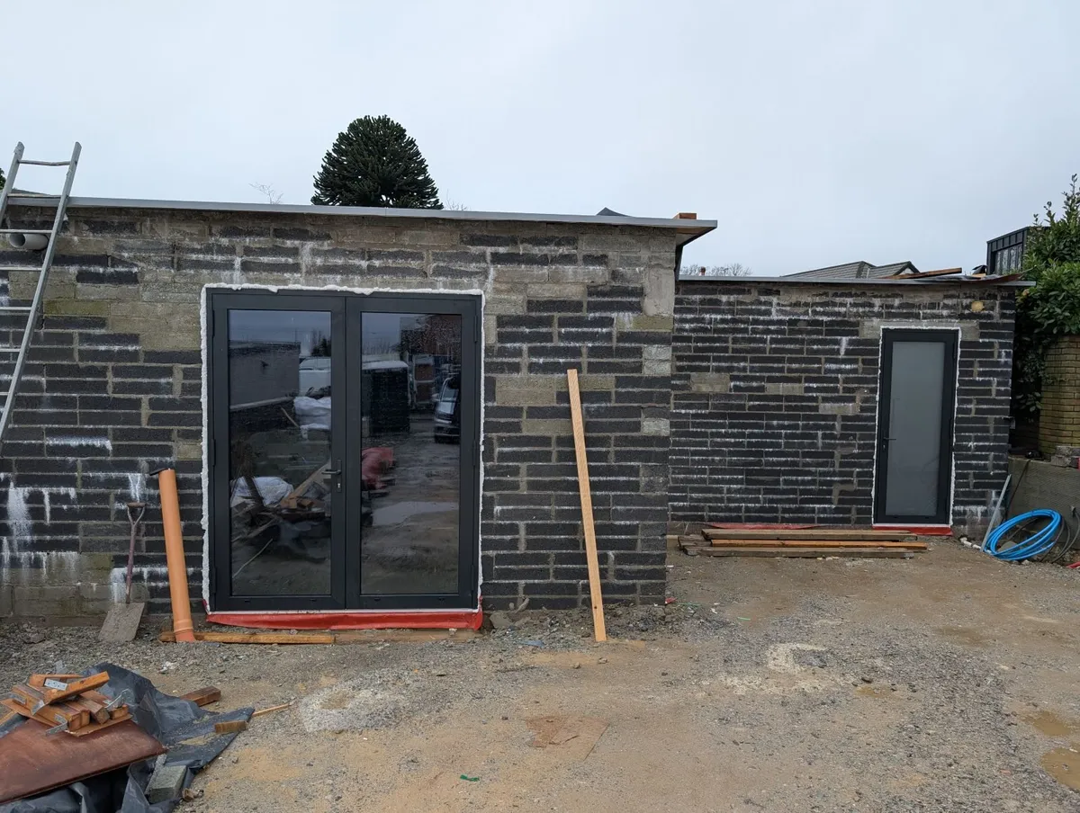 NEW Cortizo Aluminium Door & Window Set – RAL 7021 - Image 1