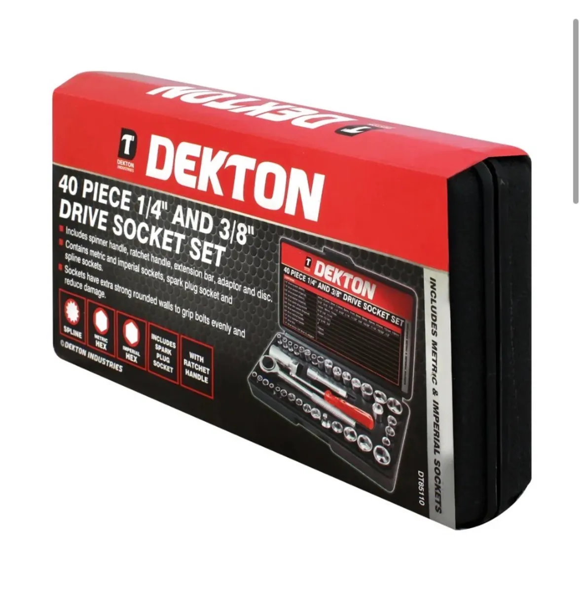 40pc 1/4" & 3/8" Socket Driver Tool Set NEW - Image 2