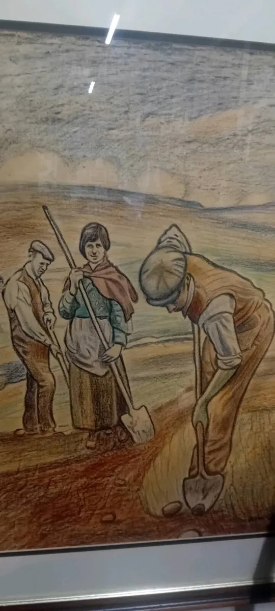 Large Original Alan Quigley Crayon On Card - Image 2