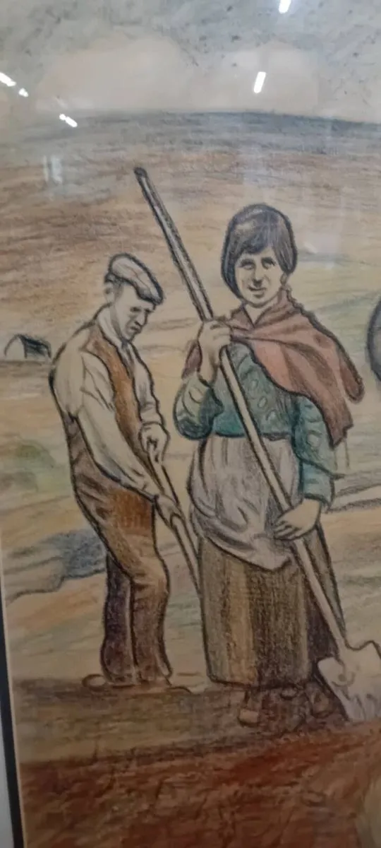 Large Original Alan Quigley Crayon On Card - Image 3