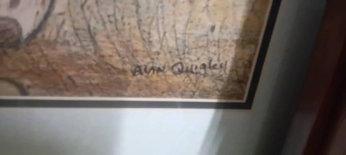 Large Original Alan Quigley Crayon On Card - Image 4