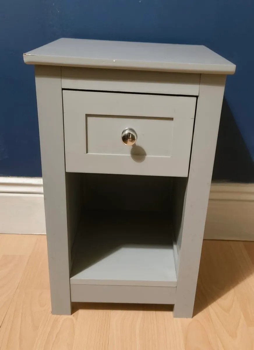 Beautiful Grey Solid Bedside Locker - Table
