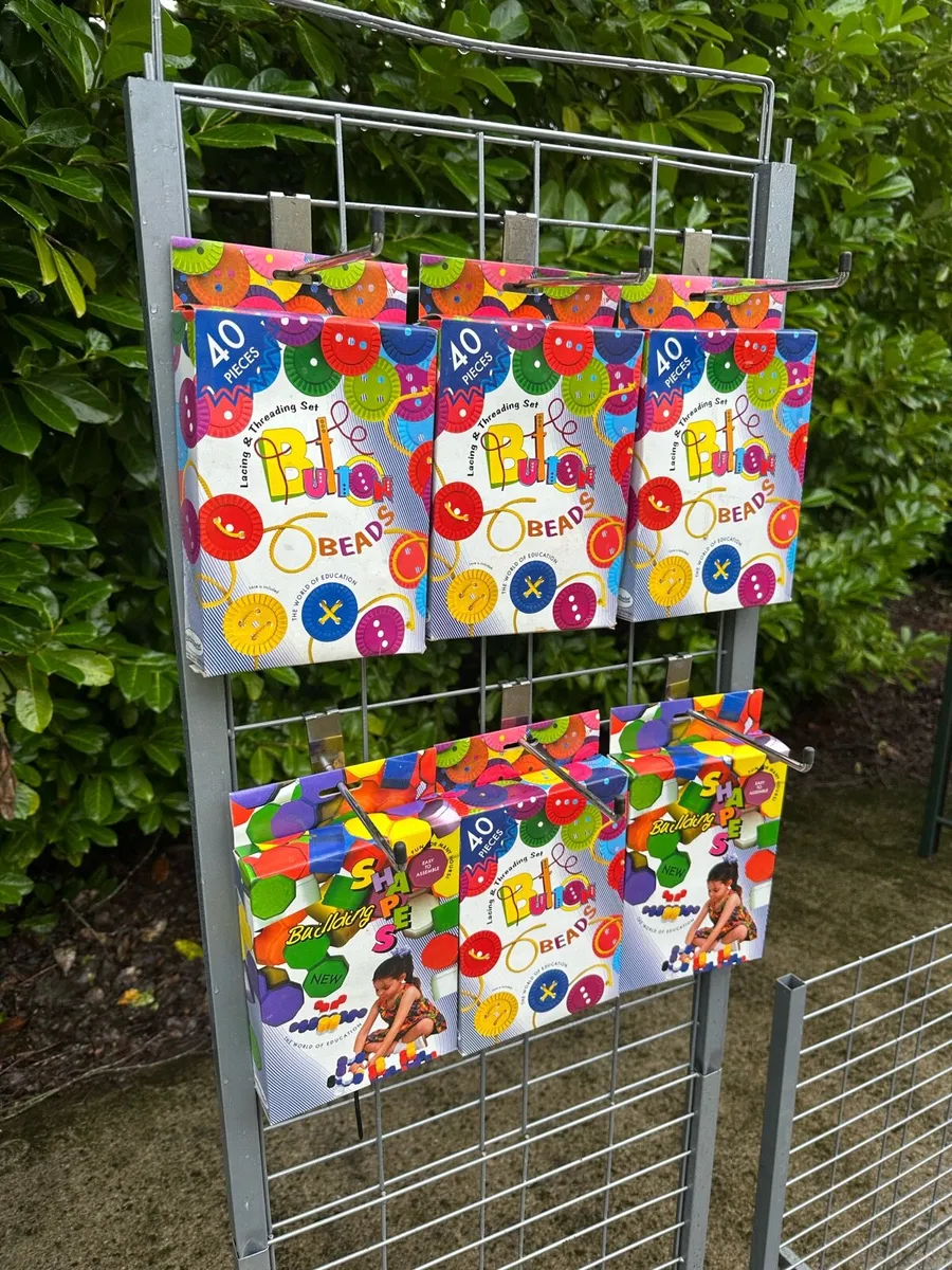 LARGE SILVER SHOP DISPLAY STAND WITH HOOKS - Image 3