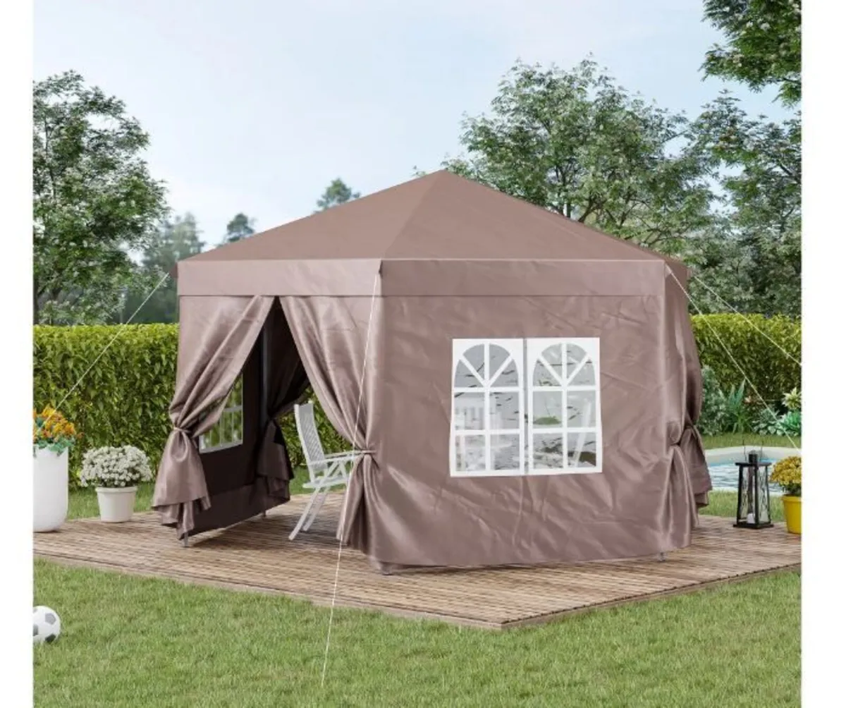 4x4m Hexagonal Pop up Gazebo - Image 2