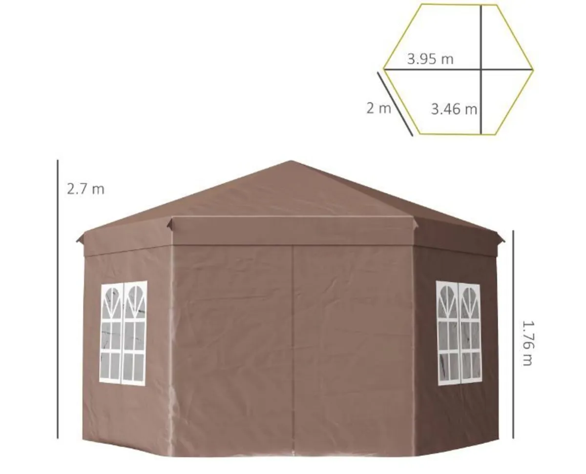 4x4m Hexagonal Pop up Gazebo - Image 3