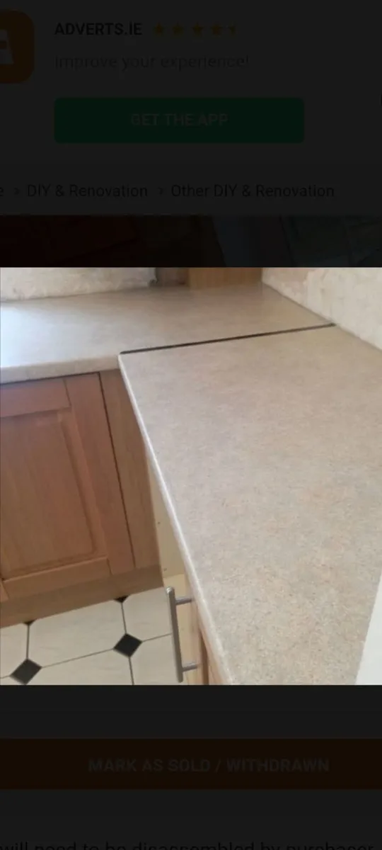 Kitchen counter top with fitted sink - Image 3