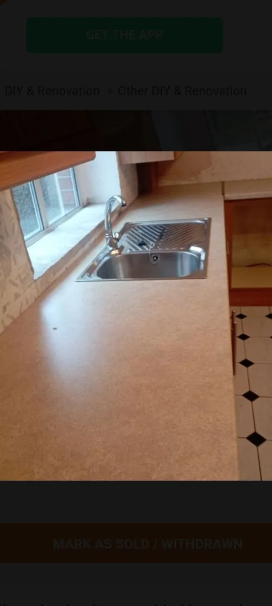 Kitchen counter top with fitted sink - Image 4