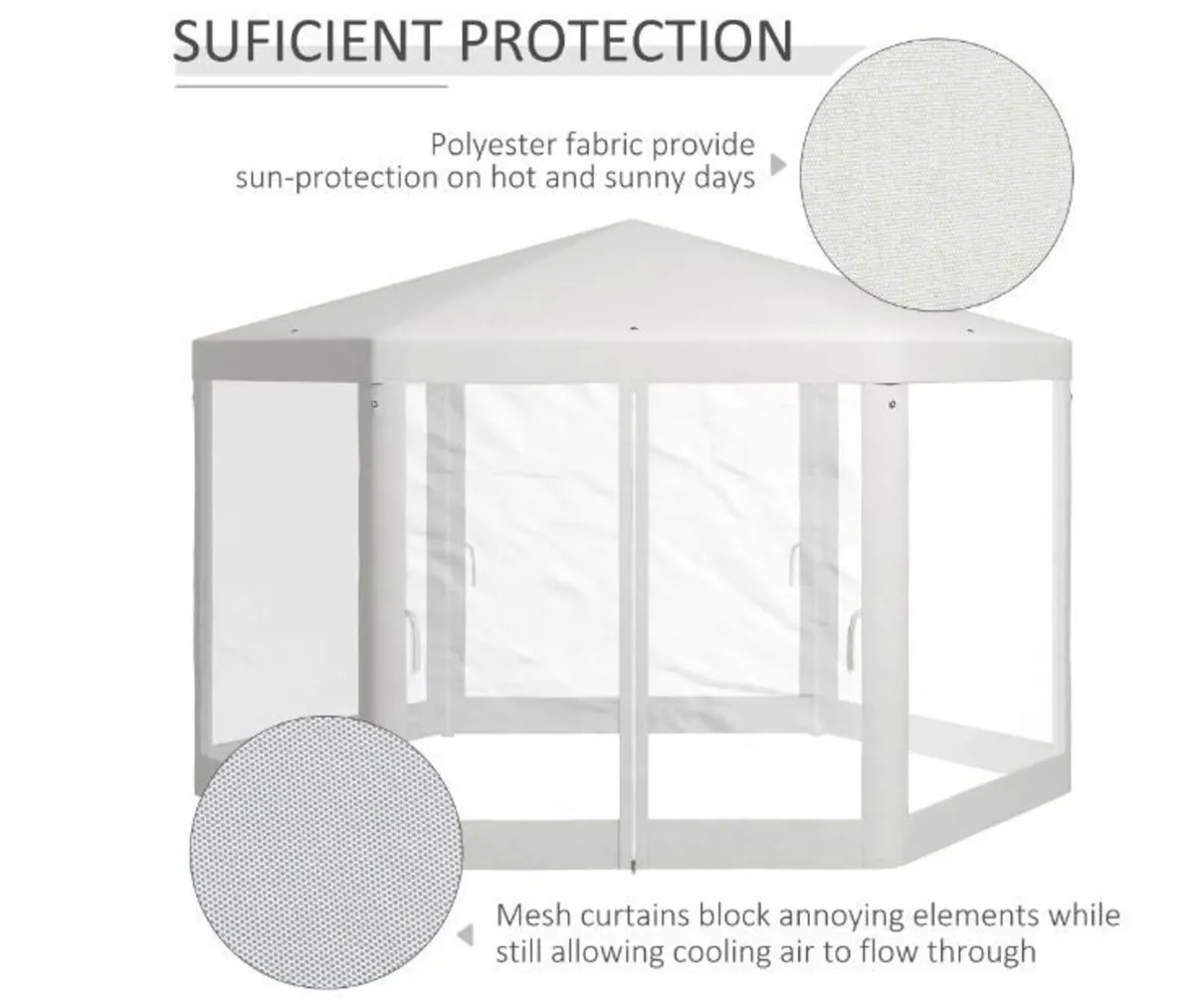 4m Hexagon Gazebo Party Tent - Image 4