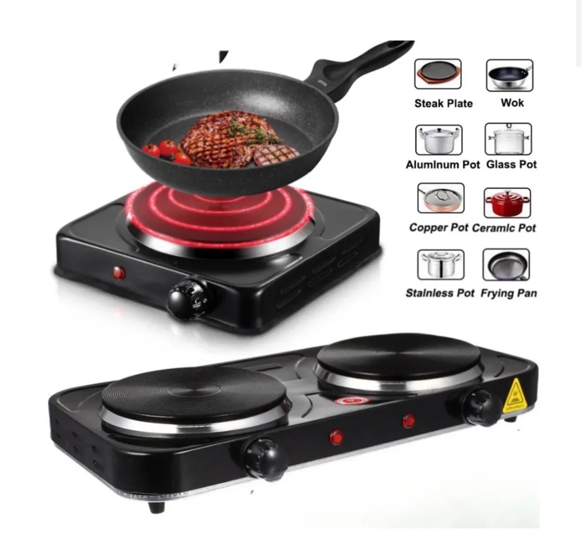 1000W Electric Hotplate Portable Single / Double