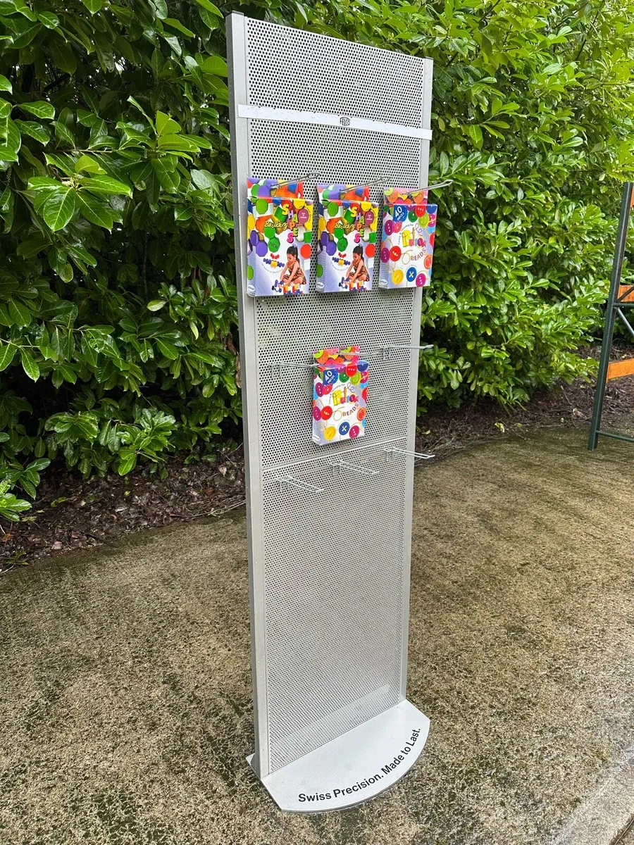 LARGE SILVER DISPLAY STAND WITH HOOKS - Image 2