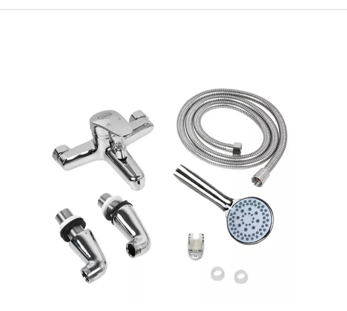 NEW Bathroom Chrome Sink Bath Tap & Shower Head - Image 1