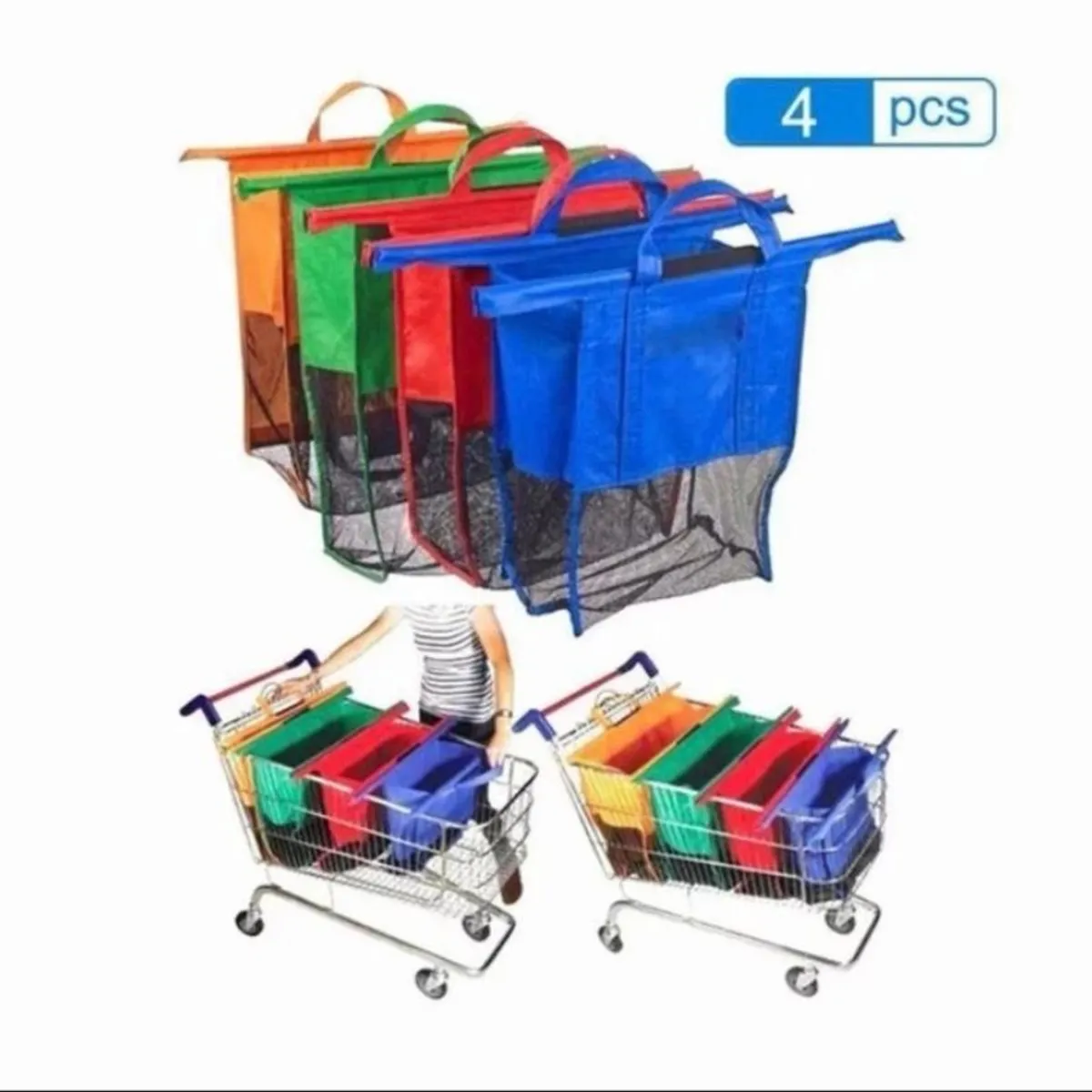 Trolley Bags for Shopping Trolley, Pack of 4 Express Organiser Bags. - Image 3