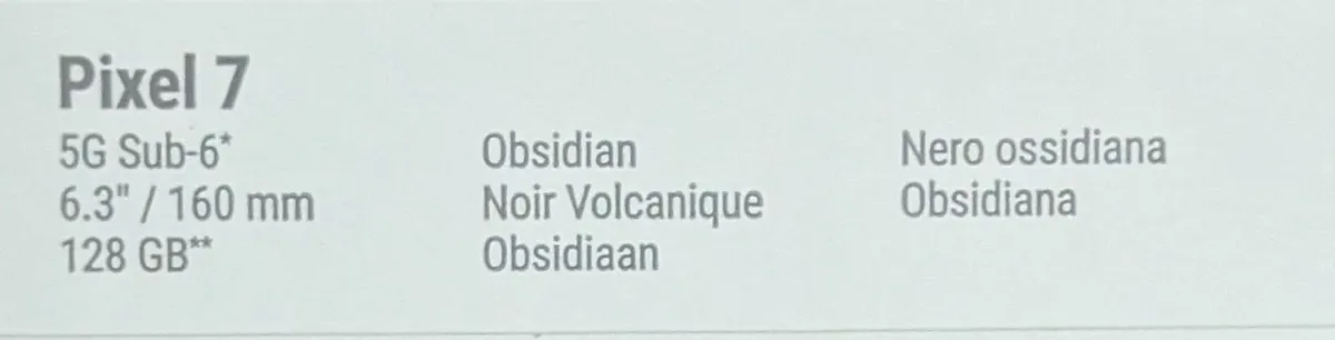 Google Pixel 7 128GB Obsidian, Factory Sealed - Image 3