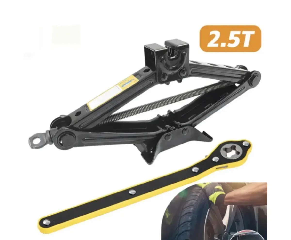 2.5 Ton Tonne Scissor Jack with Crank Speed Handle - Image 1