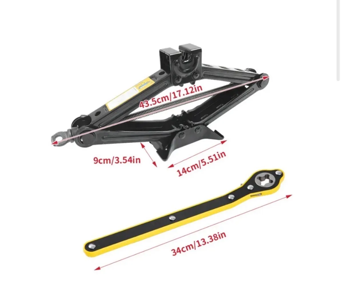 2.5 Ton Tonne Scissor Jack with Crank Speed Handle - Image 2