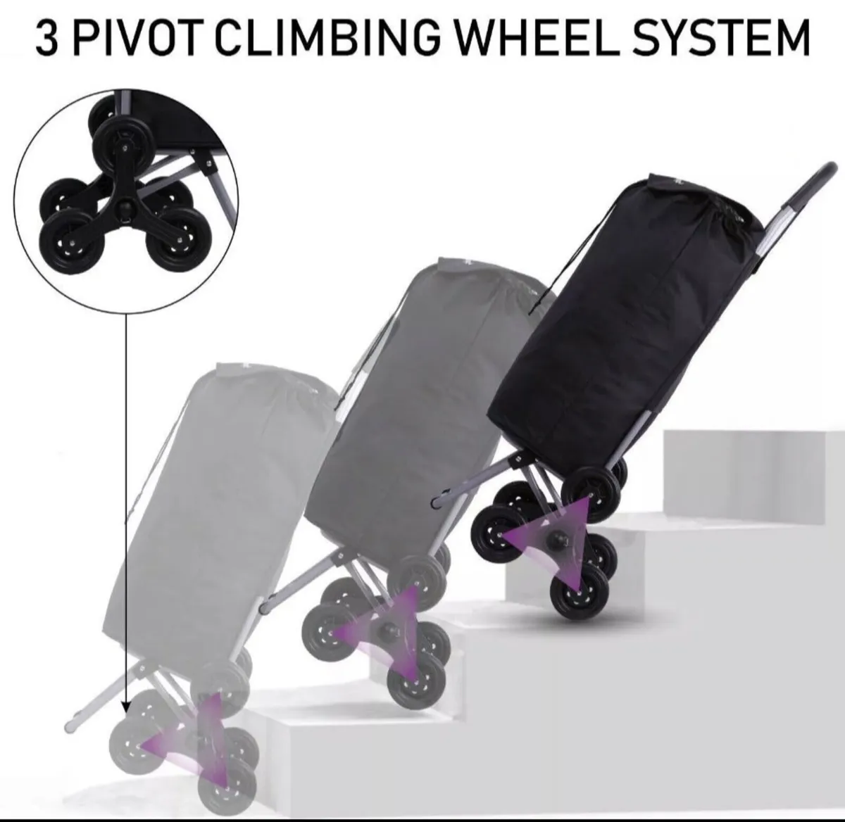 NEW Portable Stair Climbing Shopping Trolley - Image 2