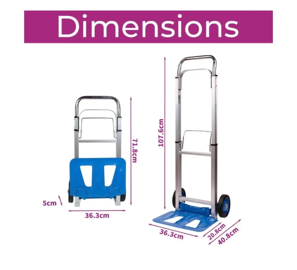 NEW 100kg Folding Sack Truck Trolley Hand Cart - Image 2