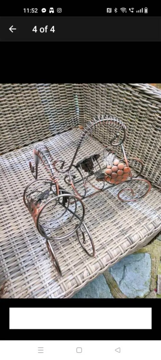 2 Matching steel wine holders never used with Grap - Image 4