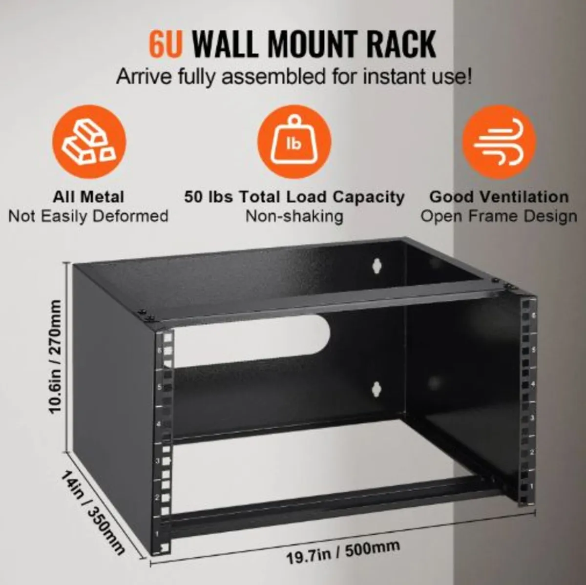 6U Wall Mount Network Rack 14 in/355.6 mm Depth - Image 4