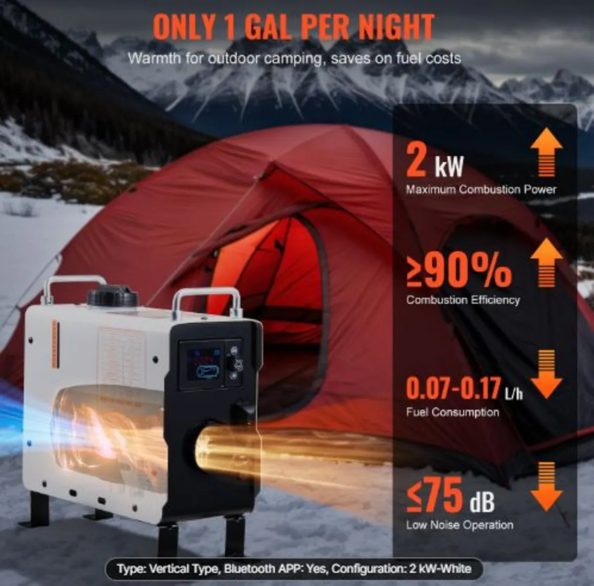 2KW Diesel Heater, 12V/24V All in One Diesel Air - Image 2