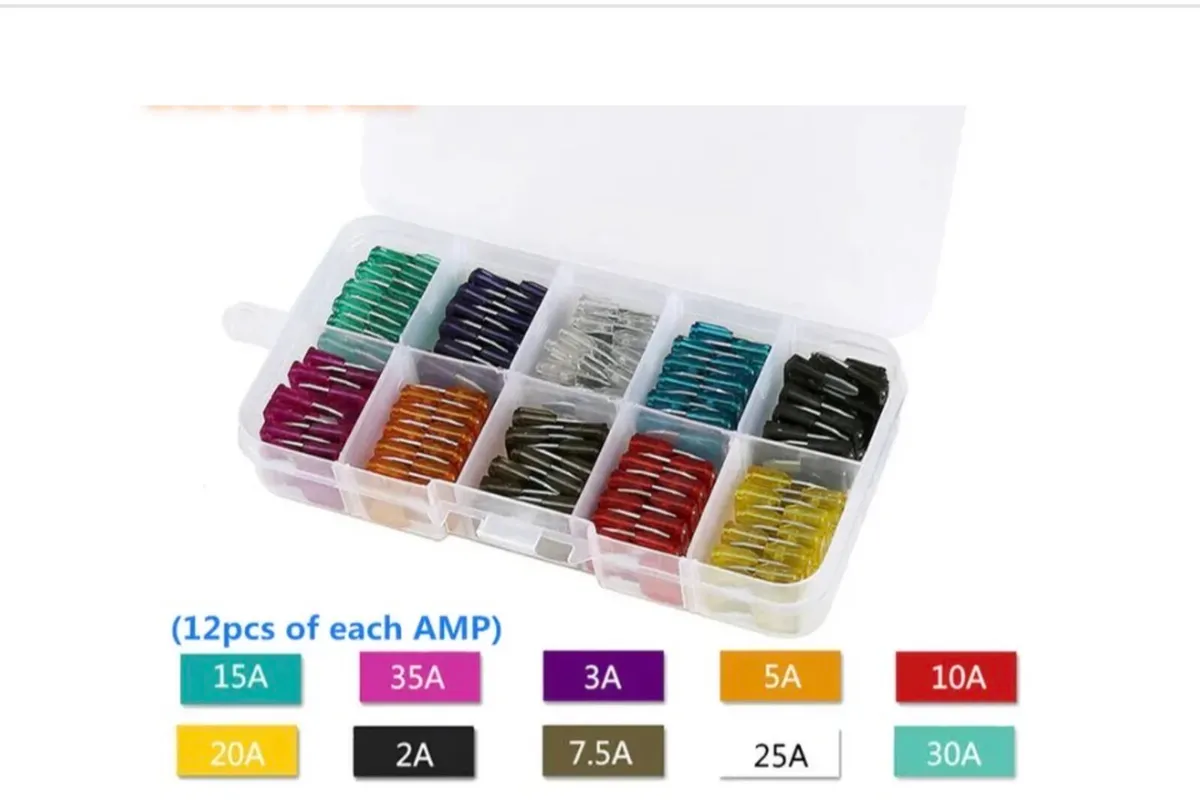 120Pcs Mini Blade Fuses Boxed Assorted NEW - Image 2