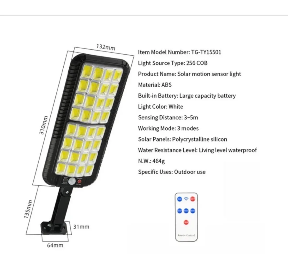 Solar Street Light LED Outdoor with PIR NEW - Image 1