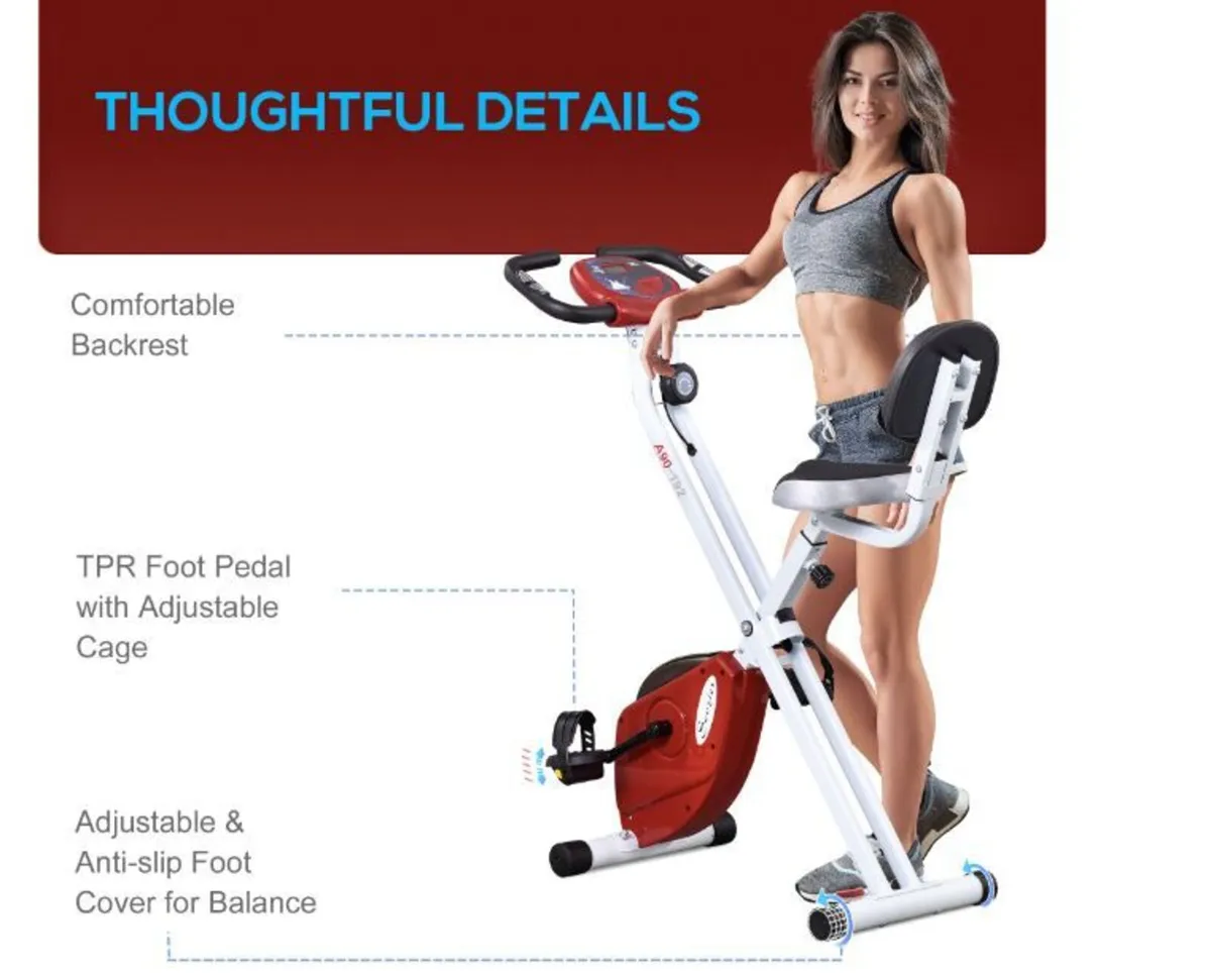 Foldable Exercise Bike, Indoor Fitness Bicycle - Image 4