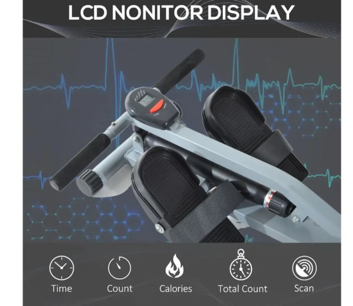 Rowing Machine Cardio Rower Workout Fitness Body - Image 2