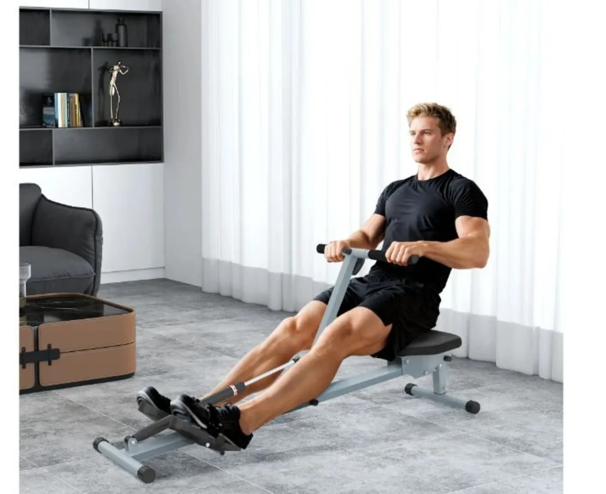 Rowing Machine Cardio Rower Workout Fitness Body - Image 3