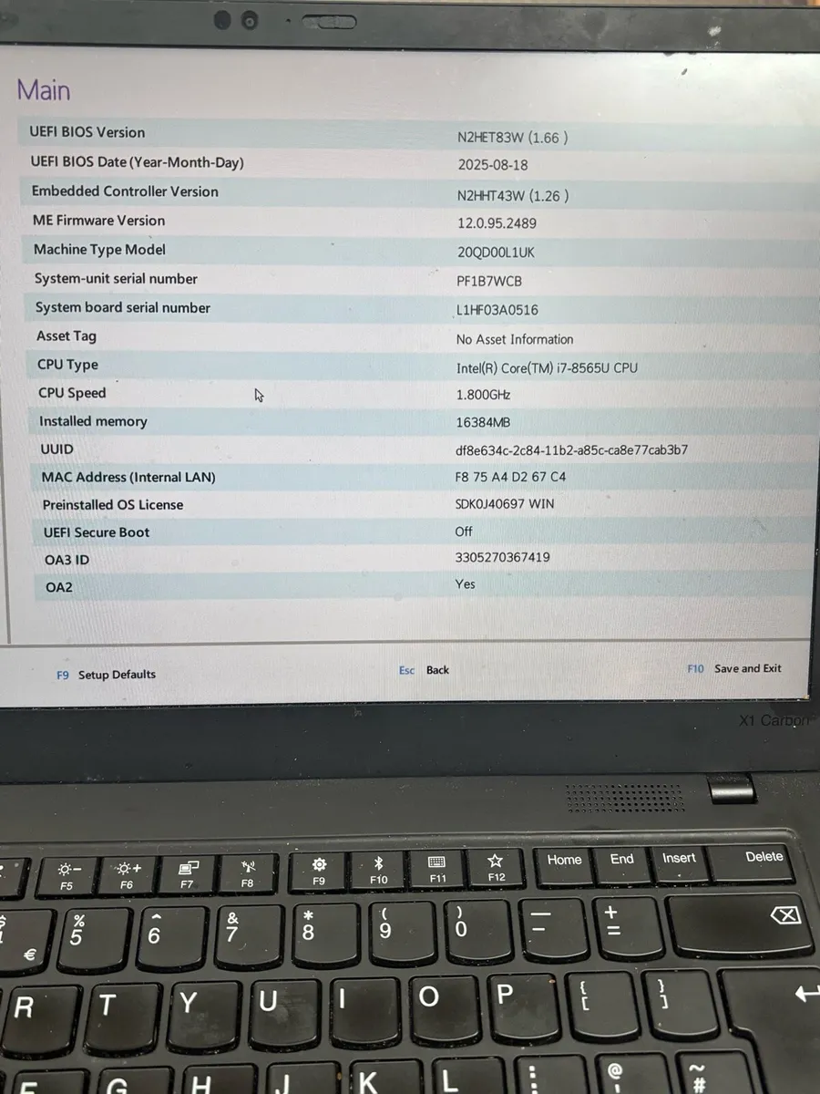 Lenovo Thinkpad X1 Carbon 7th gen - Image 2