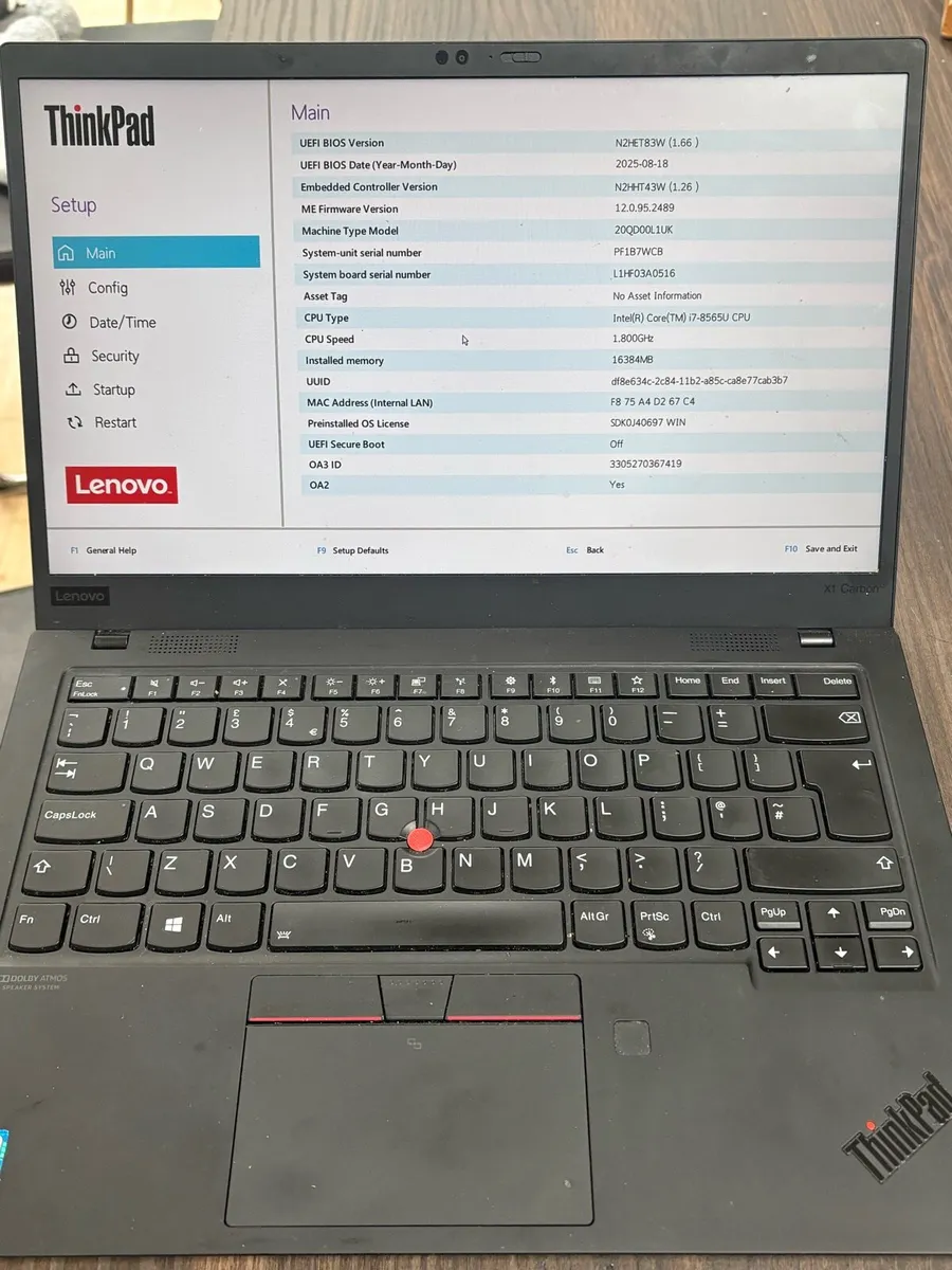 Lenovo Thinkpad X1 Carbon 7th gen - Image 1