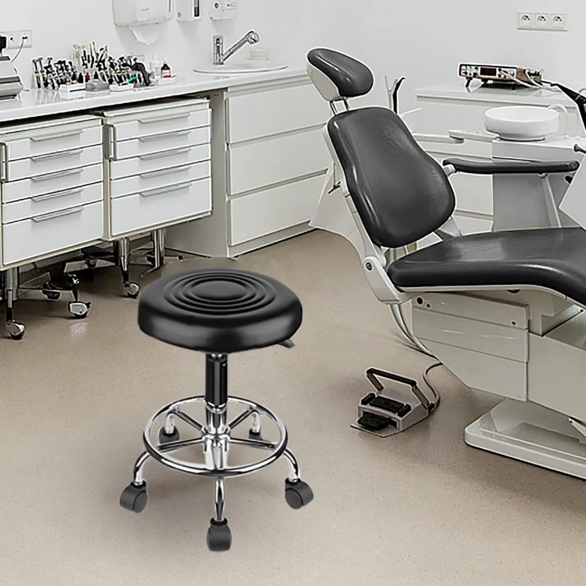 Ergonomic Rolling Work Stool Swivel Adjustable - Image 4