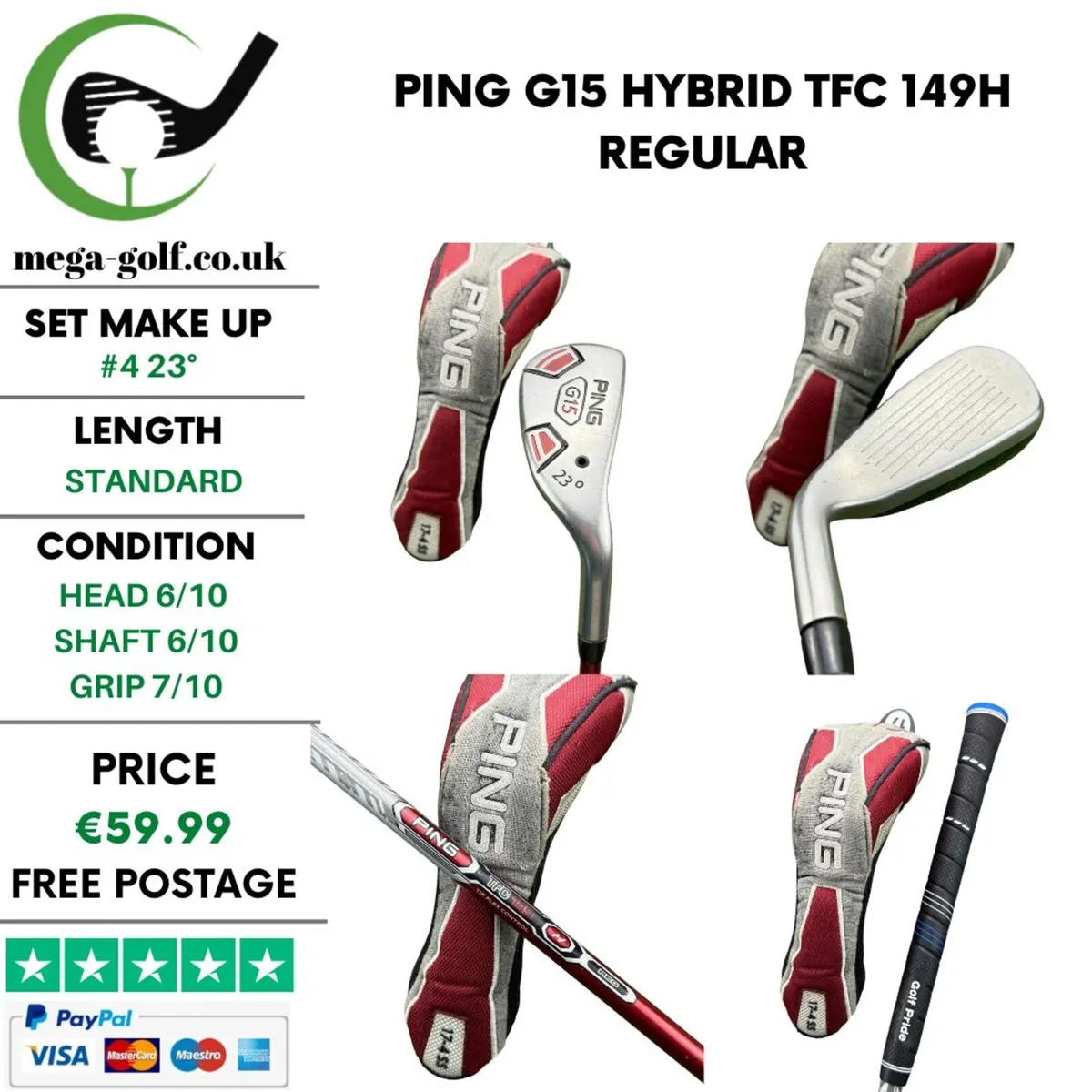 Ping G15 Hybrid / #4 23° / TFC 149H Regular - Image 1