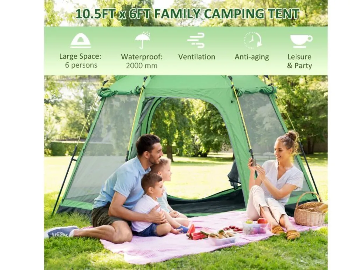 6 Person Pop Up Camping Tent - Image 2