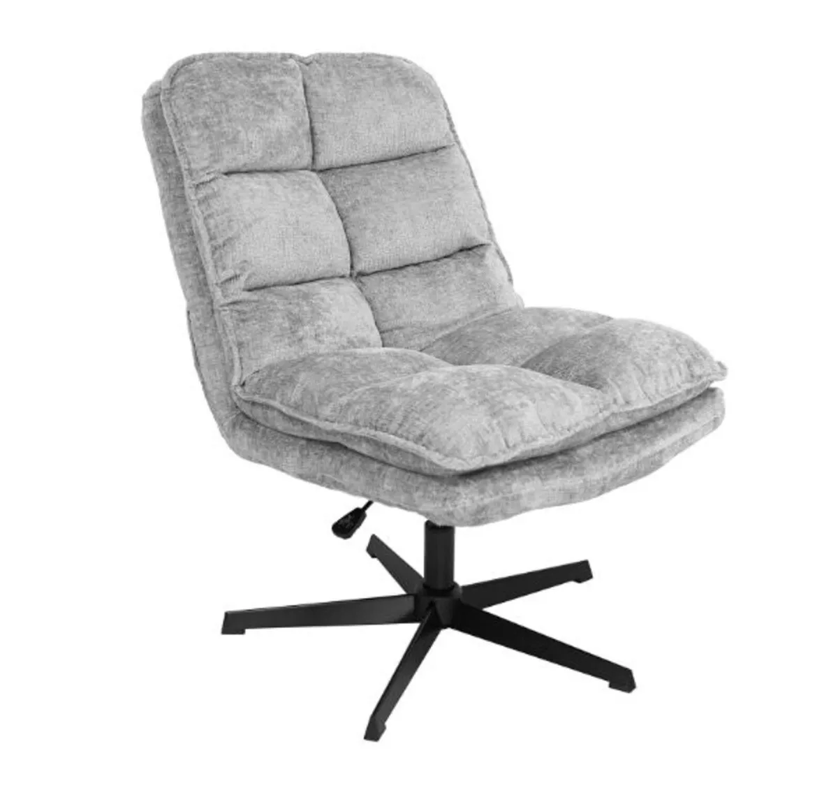 Light Grey Ergonomic Swivel Armchair with ottoman - Image 3