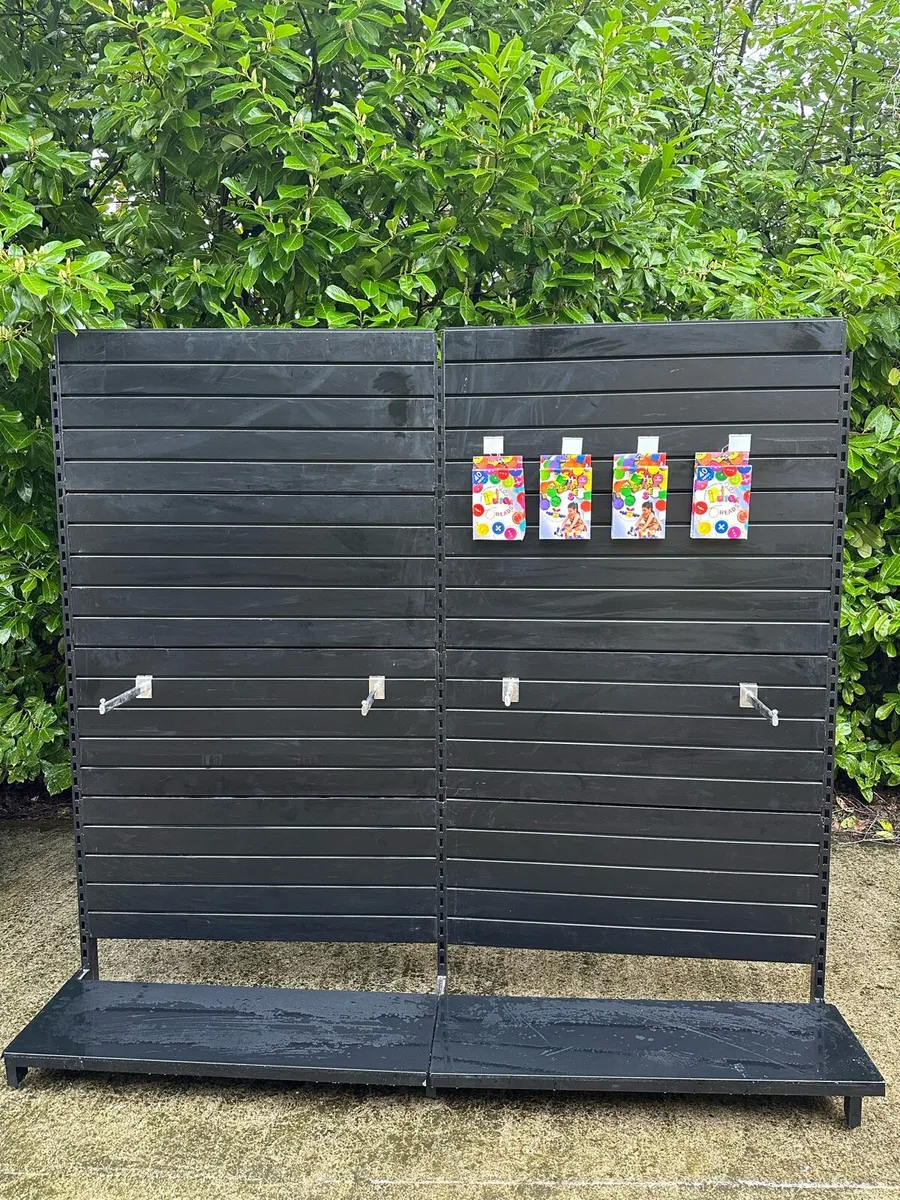 LARGE BLACK SLAT WALL SHOP SHELVING MODULES - Image 3