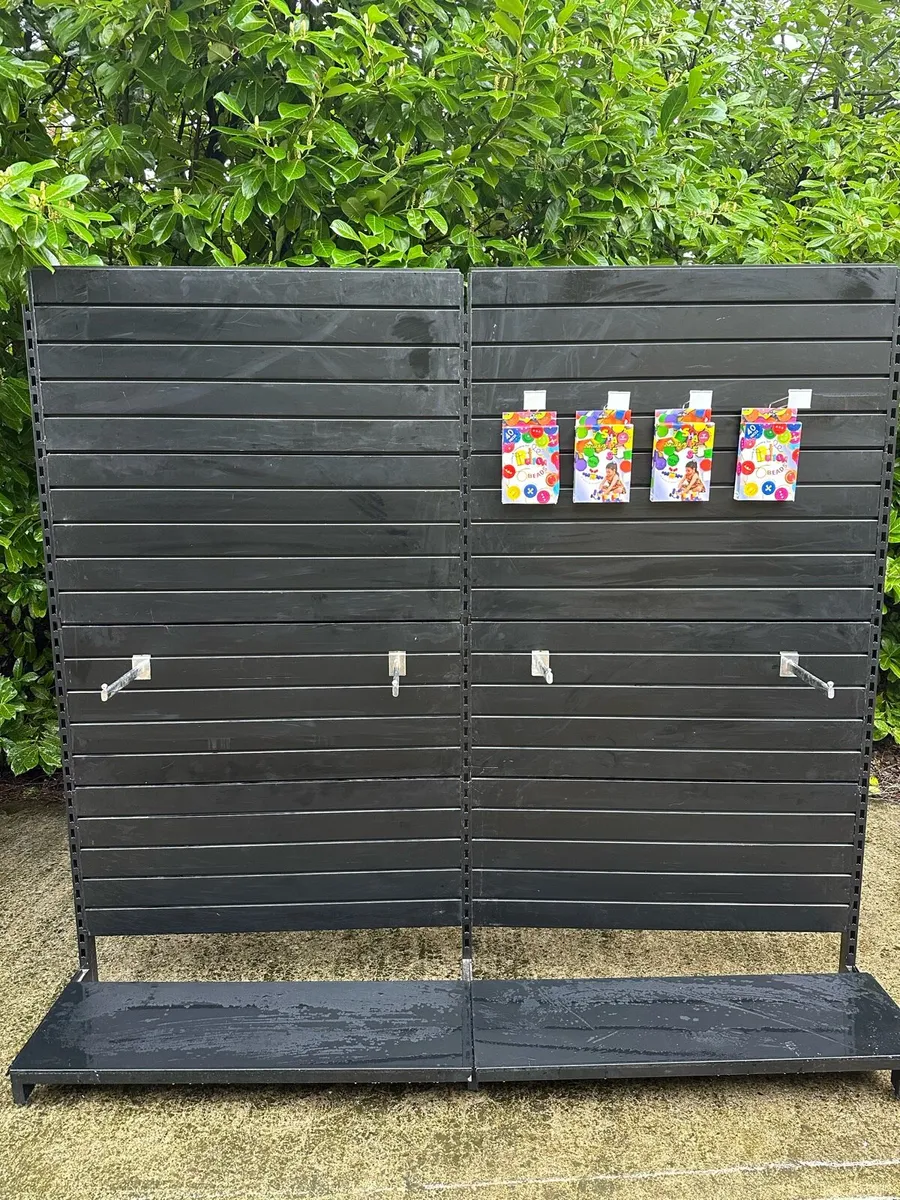 LARGE BLACK SLAT WALL SHOP SHELVING MODULES - Image 4