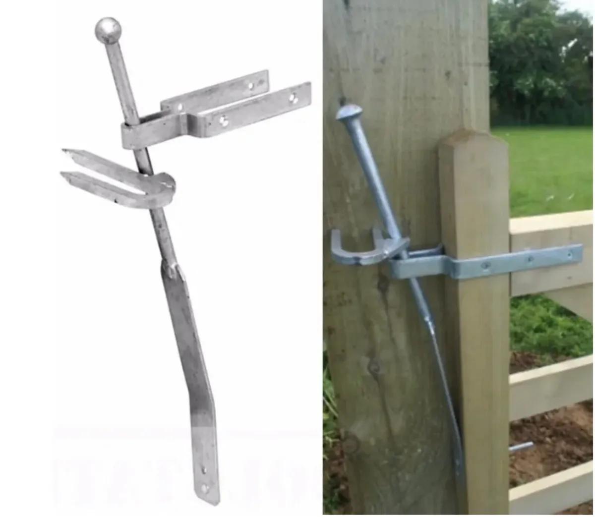 Field Gate Spring Latch Set Galvanised NEW - Image 1