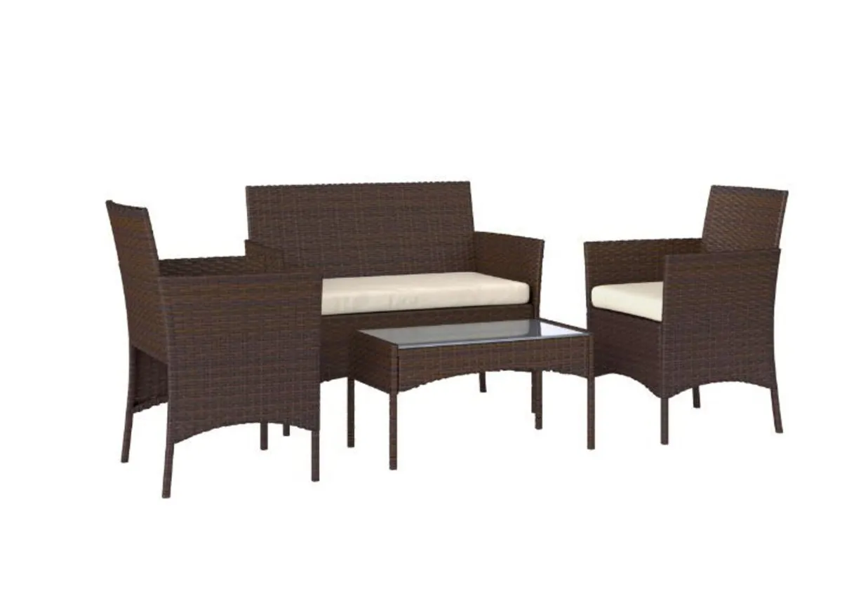 4 Piece Rattan Garden Furniture - Image 1