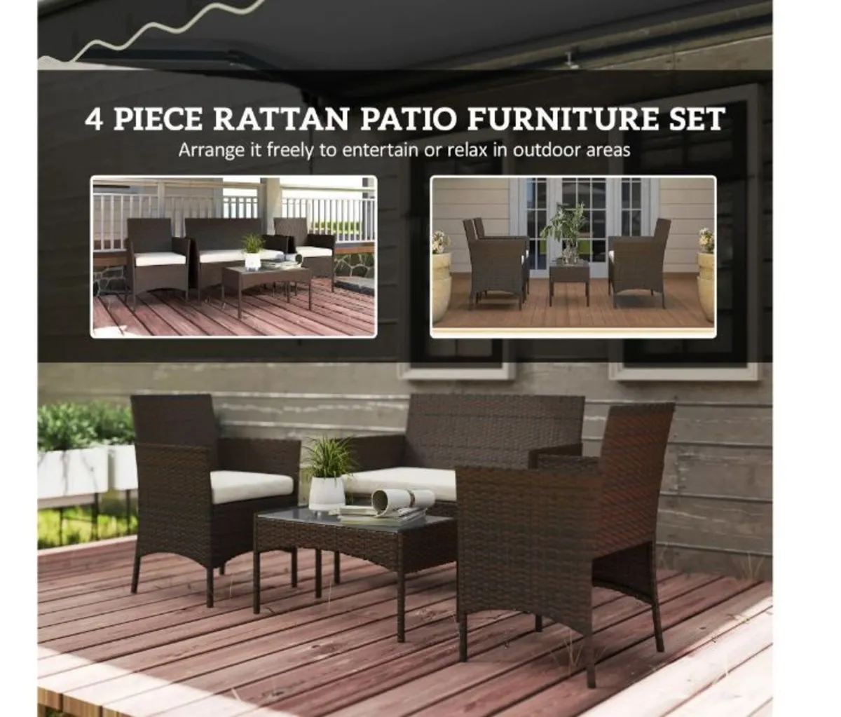 4 Piece Rattan Garden Furniture - Image 2