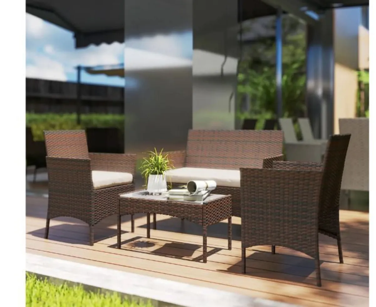 4 Piece Rattan Garden Furniture - Image 3