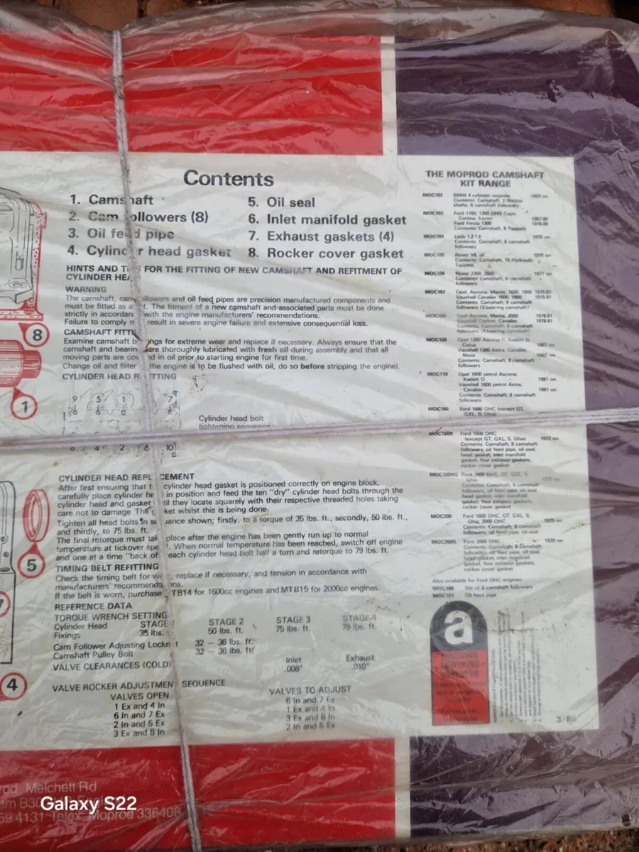 The moprod camshaft kit range.New type. - Image 2