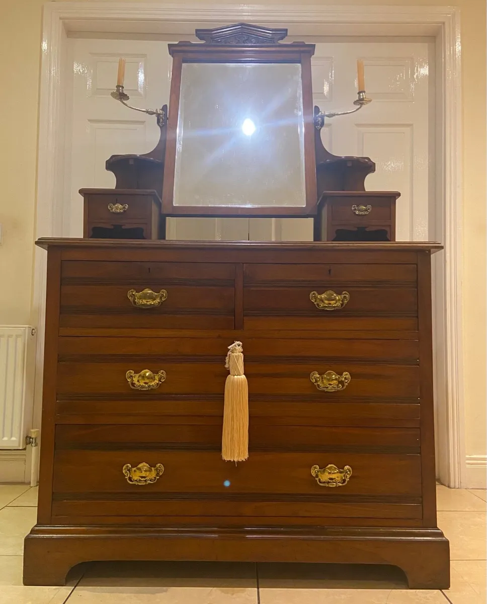 Victorian Walnut dresser - Image 3