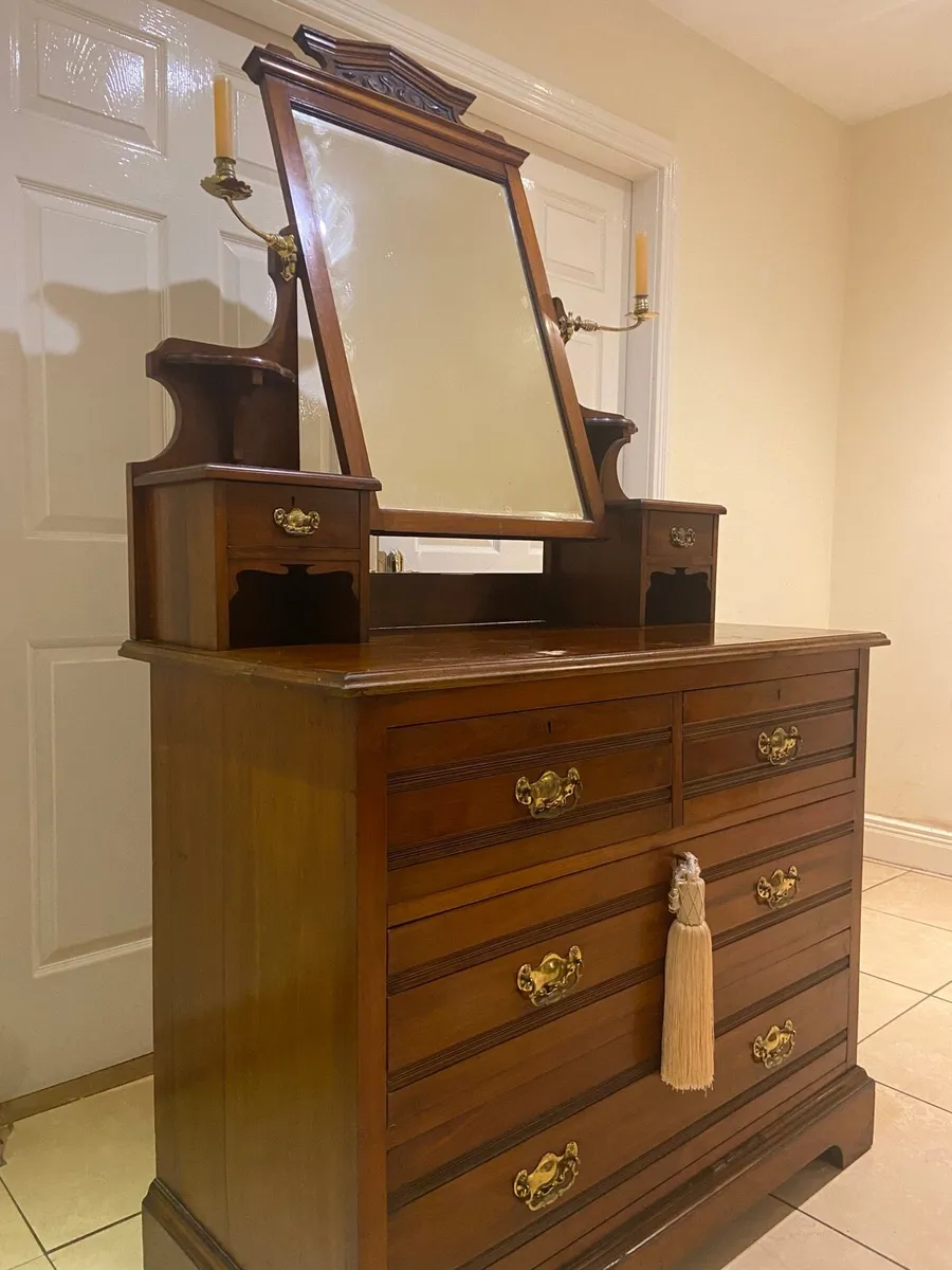 Victorian Walnut dresser - Image 4
