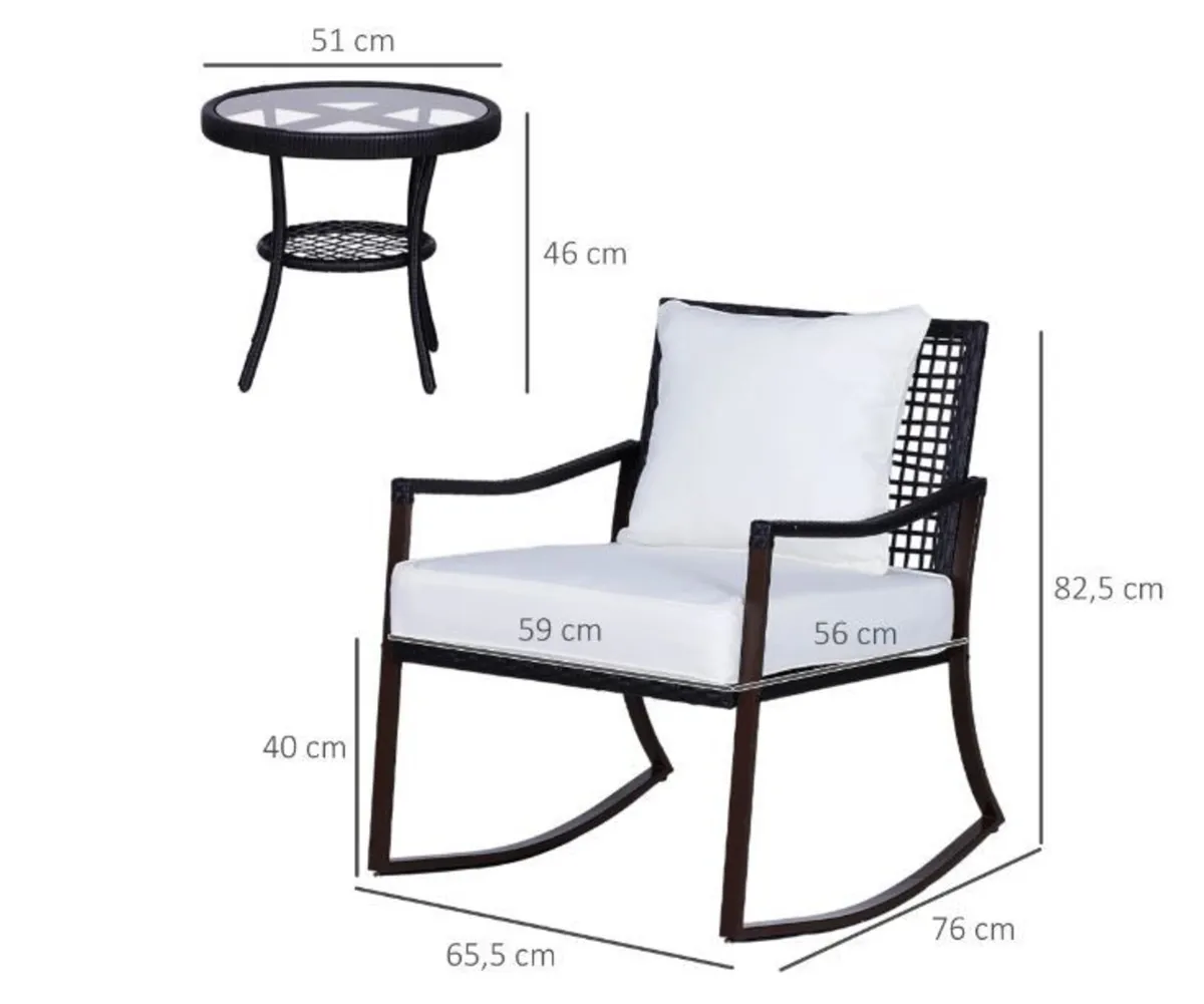 Rattan Bistro Set, 3 Pieces - Image 4