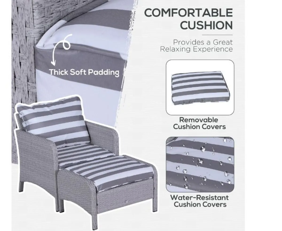 5 Pcs PE Rattan Garden Furniture Set - Image 4