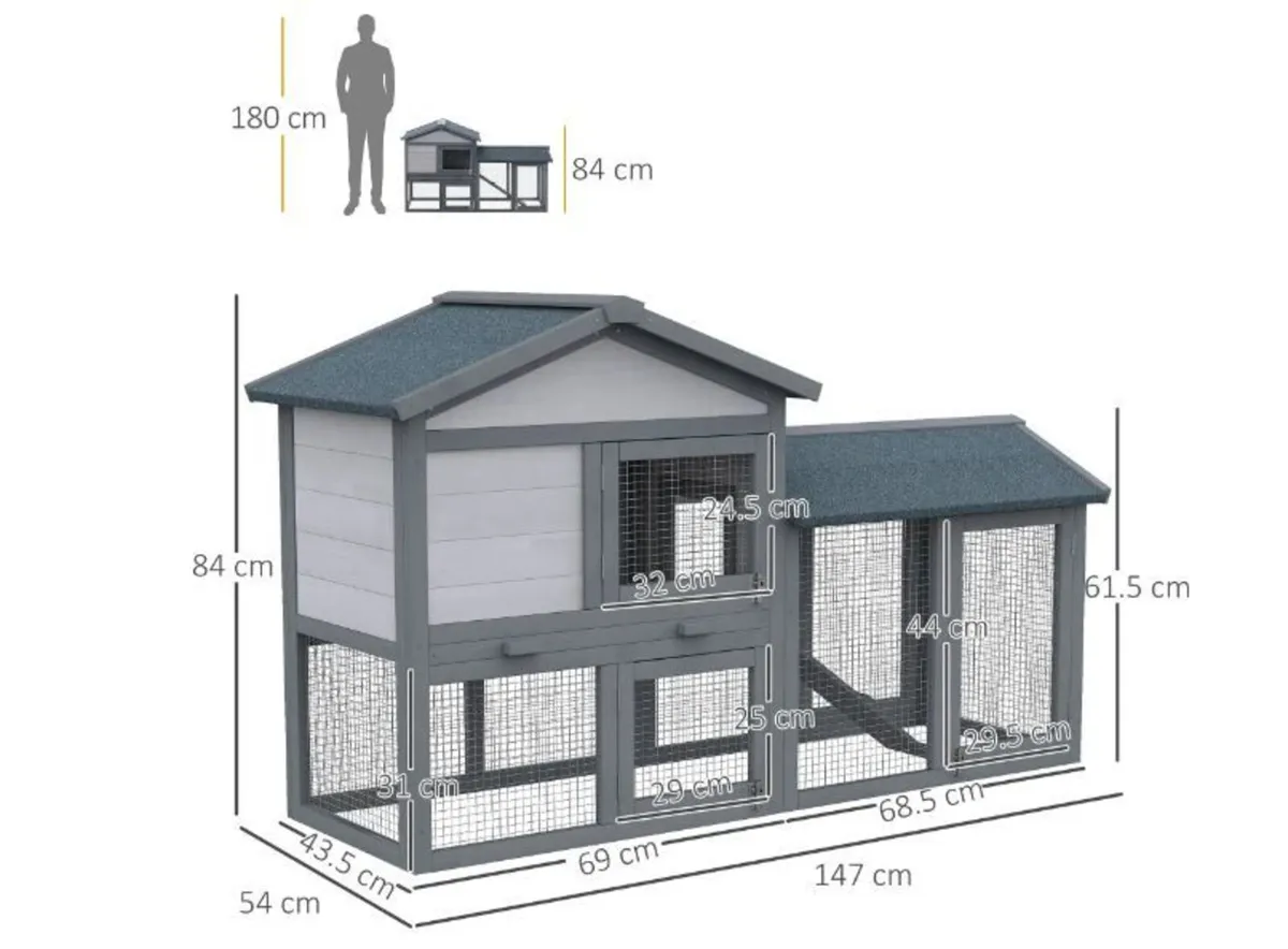 Wooden Rabbit Hutch Outdoor - Image 2