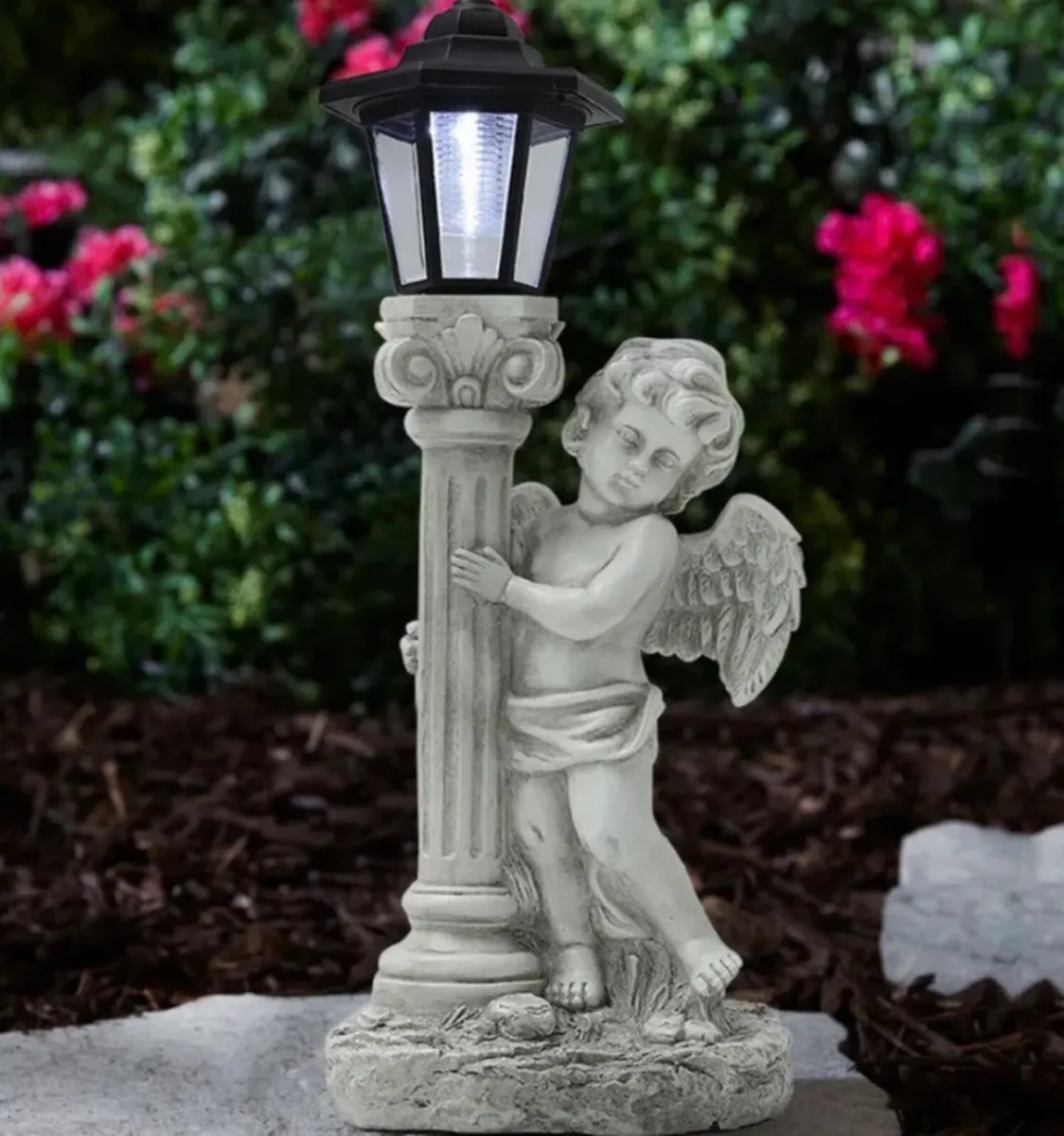 Large Solar Angel Light Garden Ornament 50cm High - Image 4