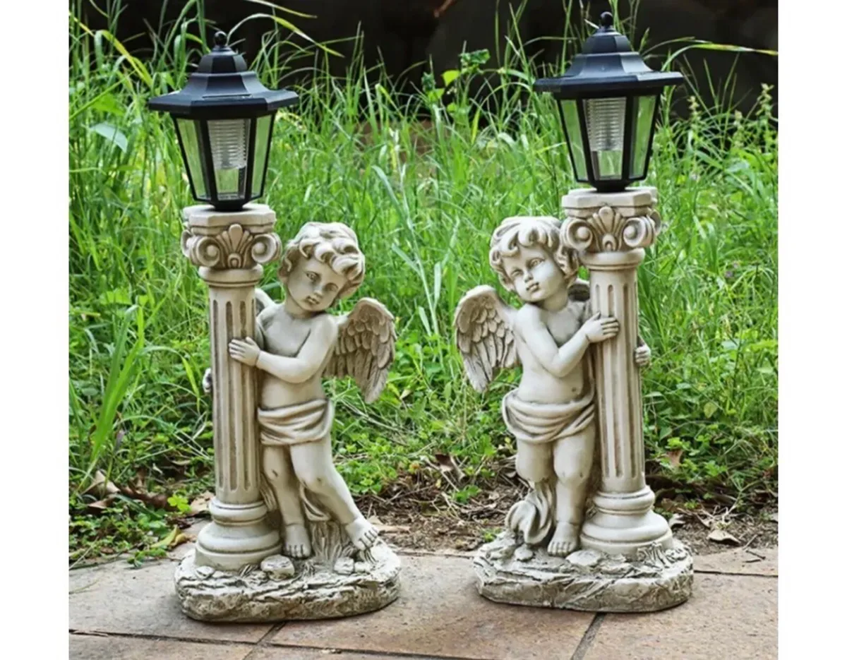 2 x Large Solar Angels outdoor Ornament 50cm high - Image 1